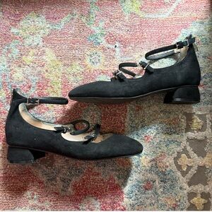 Black Suede Mary Jane’s